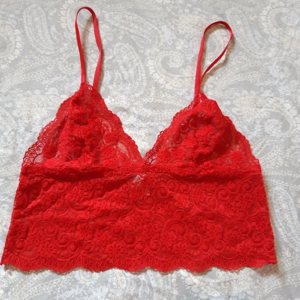 Sexy Red Lace Lingerie Top